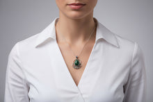 Load image into Gallery viewer, Malachite sterling silver pendant PN36
