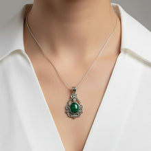 Load image into Gallery viewer, Malachite sterling silver pendant PN37

