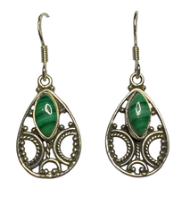 Load image into Gallery viewer, Malachite sterling silver earrings ER106
