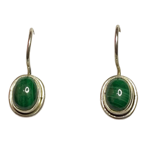 Load image into Gallery viewer, Malachite sterling silver earrings ER141
