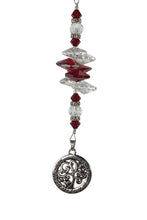 Load image into Gallery viewer, Mom - You are the heart of our family Crystal Suncatcher decorated with garnet gemstones CH24
