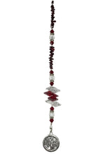 Load image into Gallery viewer, Mom - You are the heart of our family Crystal Suncatcher decorated with garnet gemstones CH24
