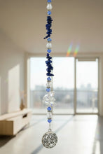 Load image into Gallery viewer, Mom - You are the heart of our family Crystal Suncatcher decorated with garnet gemstones CH24

