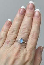 Load image into Gallery viewer, Moonstone Sterling Silver ring size  5, 6, 10, 12    BR053
