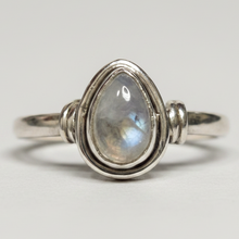 Load image into Gallery viewer, Moonstone Sterling Silver ring size  5, 6, 10, 12    BR053
