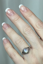 Load image into Gallery viewer, Moonstone Sterling Silver ring size   5, 6, 13    BR058

