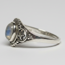 Load image into Gallery viewer, Moonstone Sterling Silver ring size   5, 6, 13    BR058
