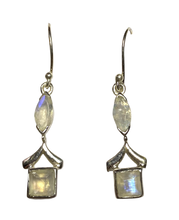 Load image into Gallery viewer, Moonstone sterling silver earrings ER102

