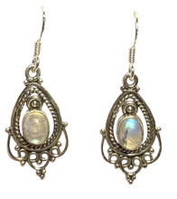 Load image into Gallery viewer, Moonstone sterling silver earrings ER126
