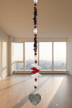 Load image into Gallery viewer, Mother &amp; Daughter forever Crystal Suncatcher decorated with Moonstone gemstones CH23
