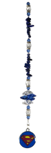 Load image into Gallery viewer, Superman - DC crystal suncatcher, decorated with lapis lazuli gemstone
