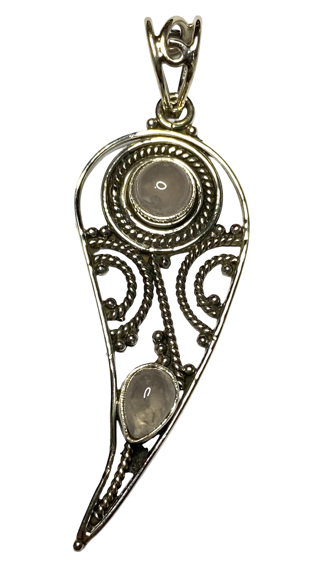 Rose Quart sterling silver pendant PN52