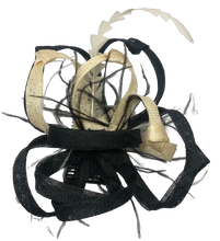 Load image into Gallery viewer, Stunning Cream &amp; Black Fascinator     (FS130)
