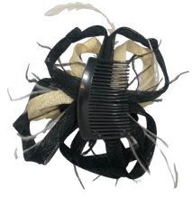 Load image into Gallery viewer, Stunning Cream &amp; Black Fascinator     (FS130)
