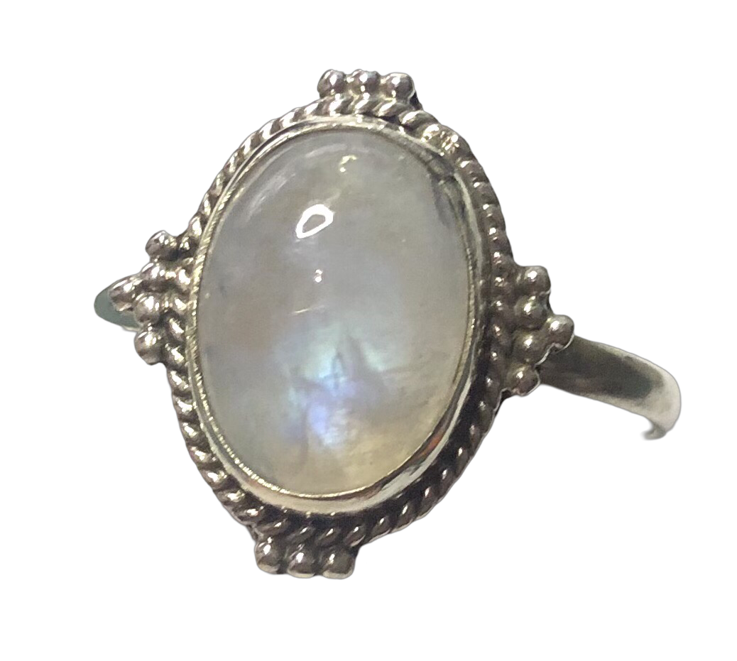Moonstone Sterling silver ring size  14 (BR017)