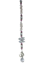 Load image into Gallery viewer, OM Crystal Suncatcher decorated with rose Quartz gemstones CH7
