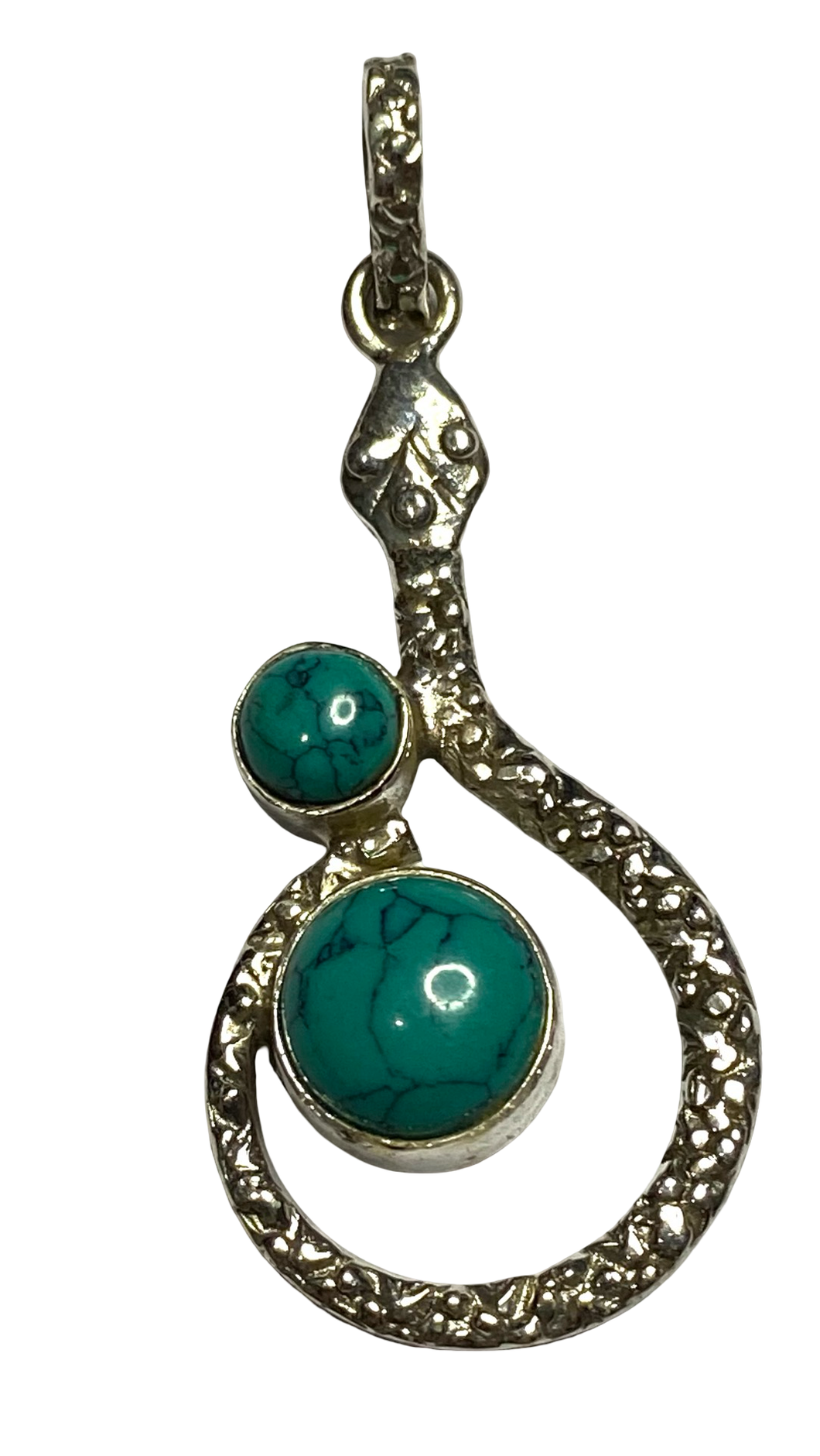 Turquoise snake sterling silver pendant PN56
