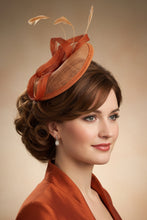 Load image into Gallery viewer, Stunning Orange fascinator. FS012
