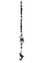 Load image into Gallery viewer, Orca Whale Crystal Suncatcher decorated with garnet gemstones CH43
