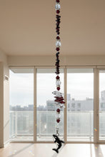Load image into Gallery viewer, Orca Whale Crystal Suncatcher decorated with garnet gemstones CH43
