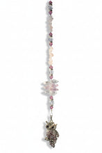 Load image into Gallery viewer, Owl Crystal Suncatcher decorated with rose quartz gemstones CH54
