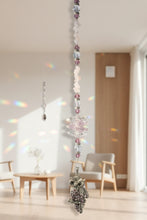 Load image into Gallery viewer, Owl Crystal Suncatcher decorated with rose quartz gemstones CH54

