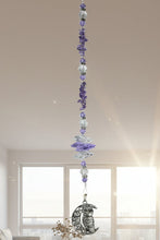 Load image into Gallery viewer, Owl Crystal Suncatcher decorated with amethyst gemstones CH52
