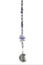 Load image into Gallery viewer, Owl Crystal Suncatcher decorated with amethyst gemstones CH52
