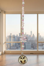 Load image into Gallery viewer, Owl Crystal Suncatcher decorated with citrine Gemstones CH53
