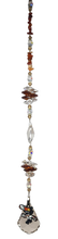 Load image into Gallery viewer, Chainsaw Man - crystal suncatcher, decorated with 50mm Starburst crystal and carnelian gemstone.
