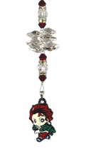 Load image into Gallery viewer, Demon Slayer Tanjirou - crystal suncatcher, decorated with garnet gemstone
