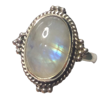 Load image into Gallery viewer, Moonstone Sterling silver ring size  6, 11, 12, 13, 14 (BR017)
