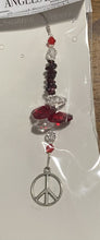 Load image into Gallery viewer, Peace sign Suncatcher decorated with Citrine gemstones CH309
