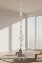 Load image into Gallery viewer, Pegasus Crystal Suncatcher decorated with Rose Quartz gemstones CH92
