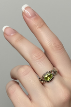 Load image into Gallery viewer, Peridot Sterling silver ring sizes 4. (BR004)
