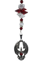 Load image into Gallery viewer, Phoenix Crystal Suncatcher decorated with garnet gemstones CH51
