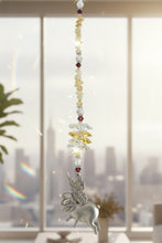 Load image into Gallery viewer, Pig Flying Crystal Suncatcher decorated with Peridot gemstones CH113
