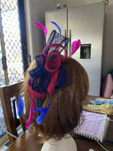 Load image into Gallery viewer, Stunning Pink &amp; Blue Fascinator FS147
