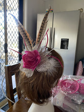 Load image into Gallery viewer, Stunning Pink &amp; Feather Fascinator FS152
