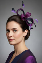 Load image into Gallery viewer, Stunning Purple &amp; Black Fascinator FS199
