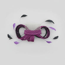 Load image into Gallery viewer, Stunning Purple &amp; Black Fascinator FS199
