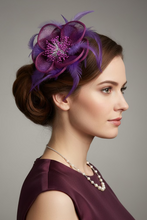 Load image into Gallery viewer, Stunning Purple Fascinator     (FS081)
