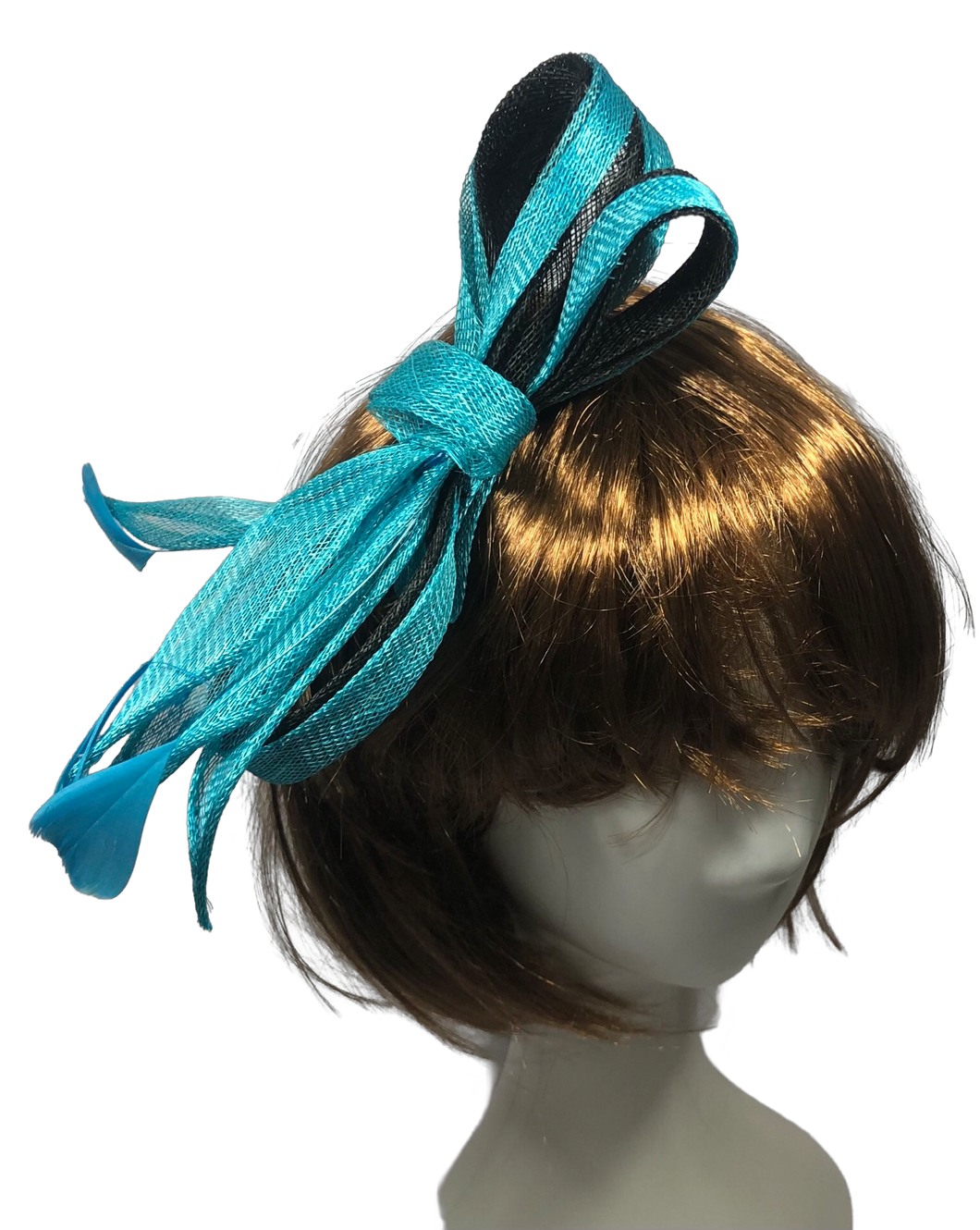 Stunning Blue & Black Fascinator      (FS121)