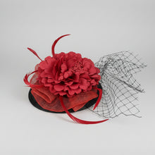 Load image into Gallery viewer, Stunning Red &amp; Black Fascinator FS207
