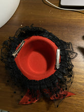 Load image into Gallery viewer, Stunning Red &amp; Black Fascinator. FS066
