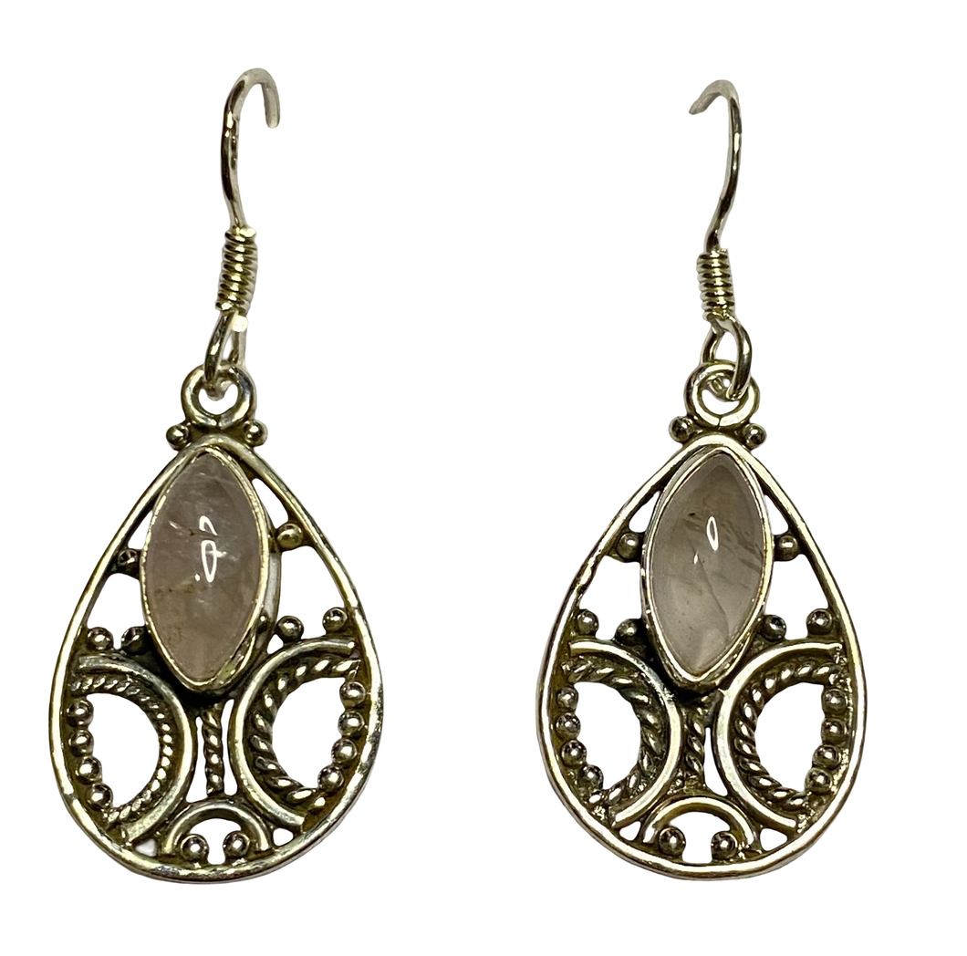 Rose Quartz sterling silver earrings ER117