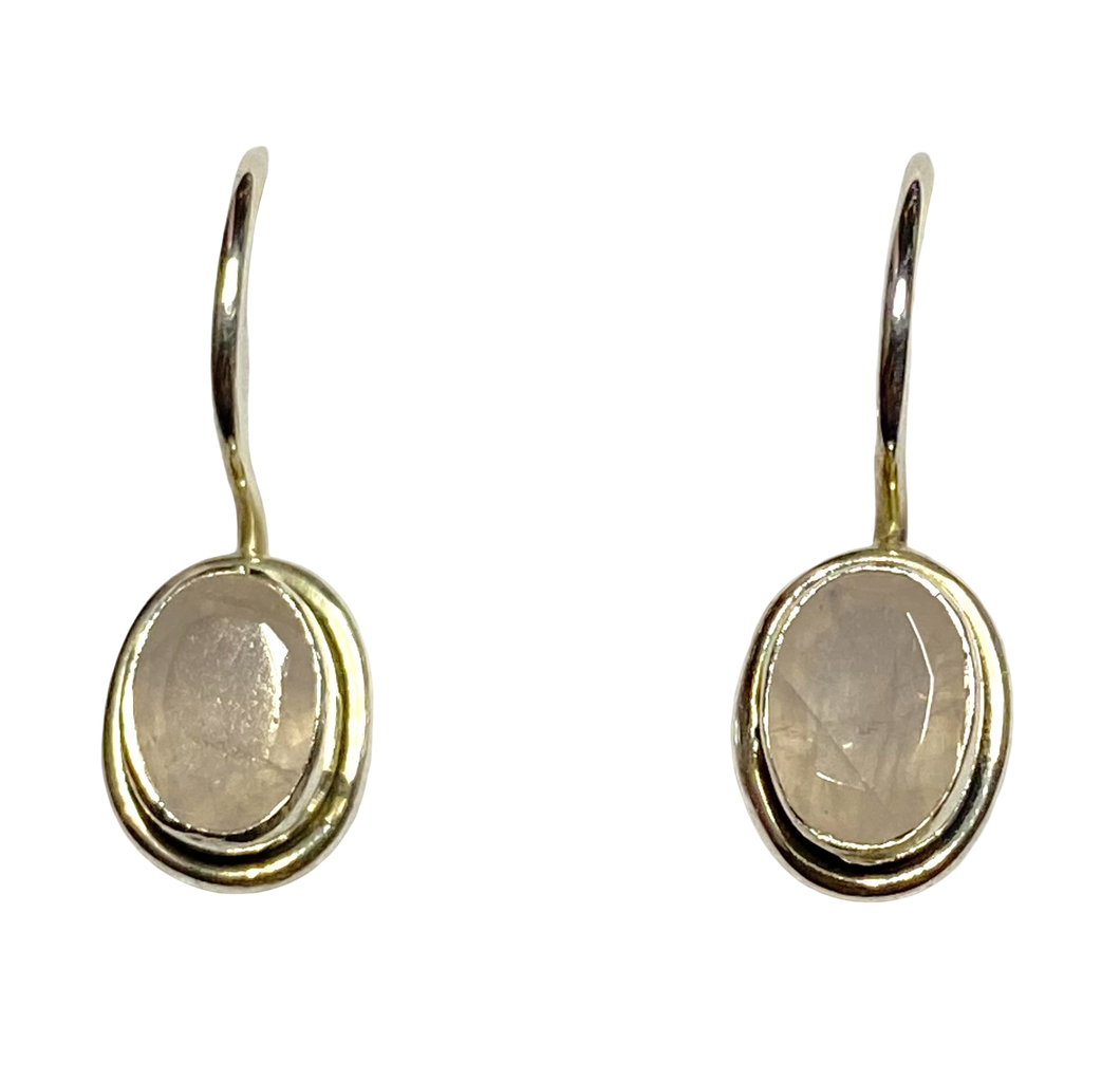 Rose Quartz sterling silver  earrings ER143