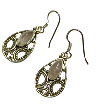 Load image into Gallery viewer, Rose Quartz sterling silver earrings ER117
