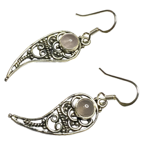 Load image into Gallery viewer, Rose Quartz sterling silver earrings ER144
