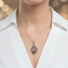 Load image into Gallery viewer, Rose Quartz sterling silver pendant PN53
